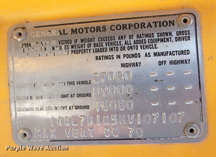 image for item JL9574 1987 Chevrolet C70  oil distributor truck