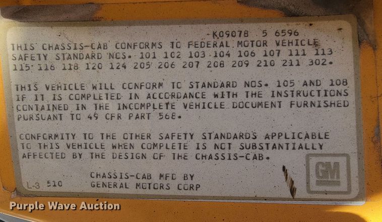 image for item JL9574 1987 Chevrolet C70  oil distributor truck