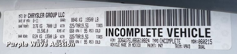 image for item JN9299 2011 Dodge Ram 5500HD  utility / service truck