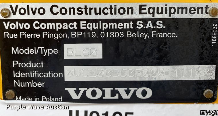 image for item JU9195 2007 Volvo BL60  backhoe