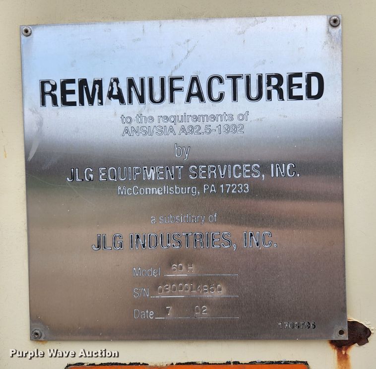 image for item KE9742 1991 JLG 60  boom lift