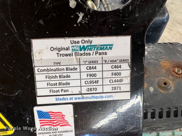 image for item KG9760 2018 Multiquip Whiteman  power trowel