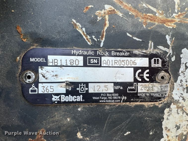 image for item KG9762 Bobcat HB1180  skid steer breaker