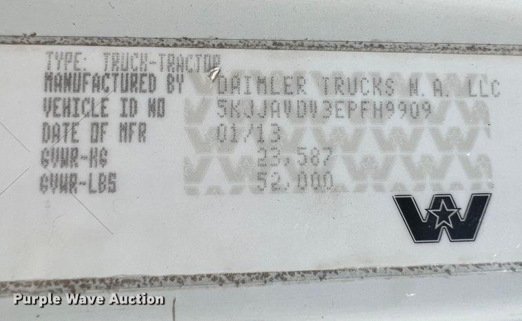 image for item KG9774 2014 Western Star 4700SF  dump truck