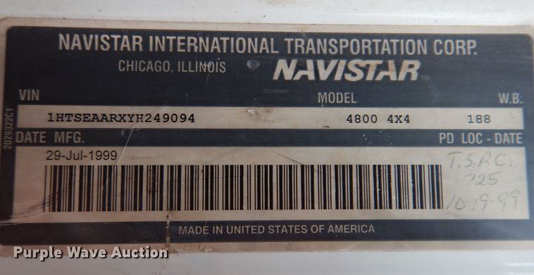 image for item KN9984 2000 International 4800  dump truck