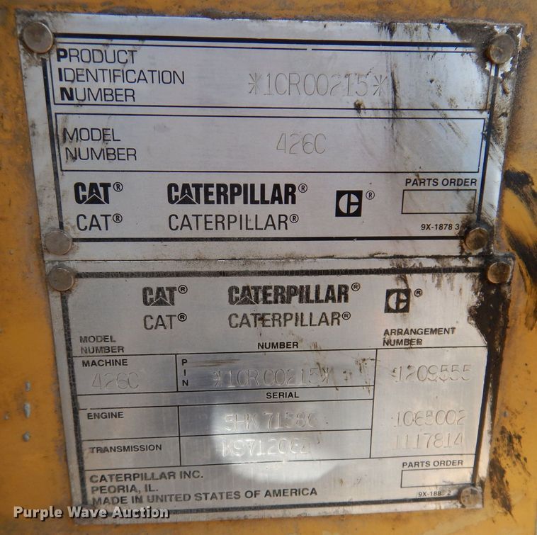 image for item KN9997 1997 Caterpillar 426C  backhoe
