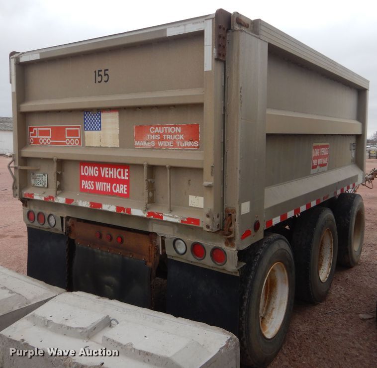 image for item KT9077 1995 Cornhusker 800R  end dump pup trailer