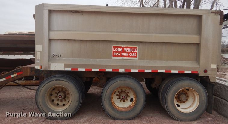 image for item KT9077 1995 Cornhusker 800R  end dump pup trailer
