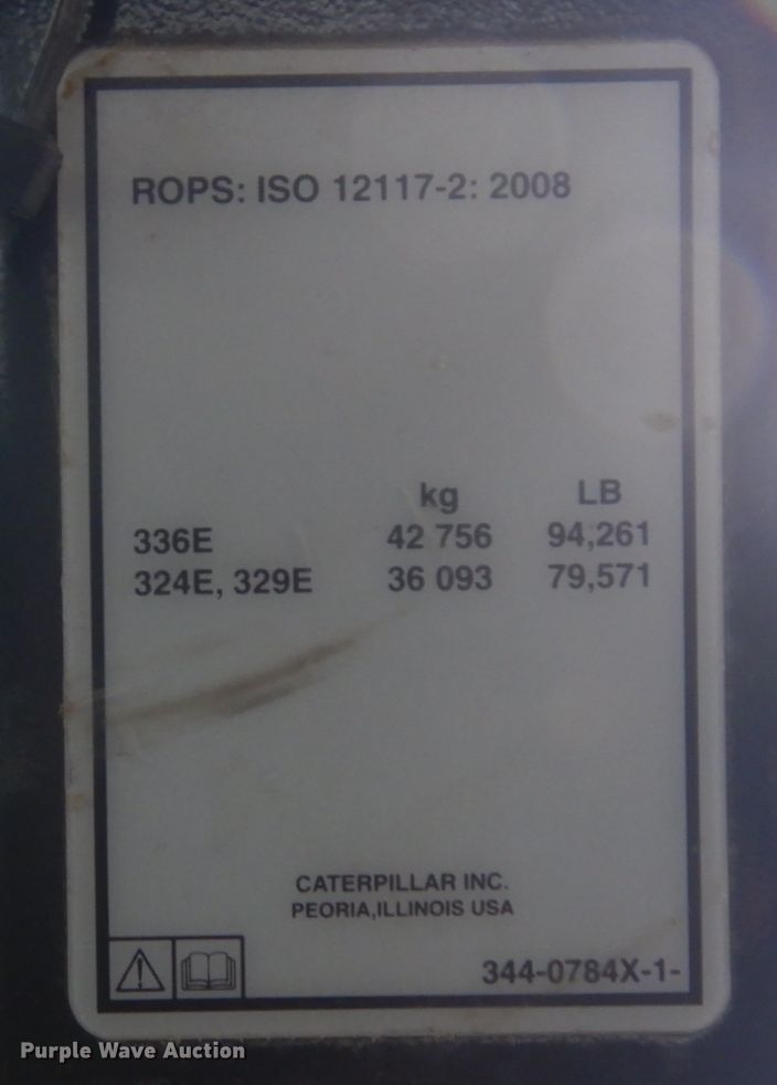 image for item MF9552 2012 Caterpillar 336E L  excavator