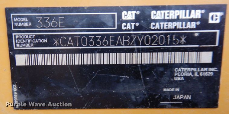 image for item MF9553 2012 Caterpillar 336E L  excavator