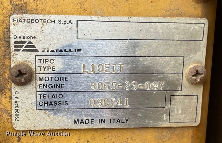 image for item MJ9670 1991 Fiat-Allis FL10E  track loader