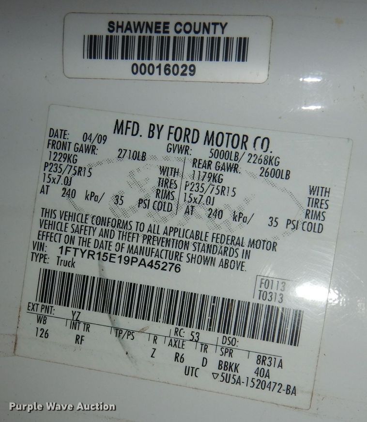 image for item DH8971 2009 Ford Ranger  SuperCab pickup truck