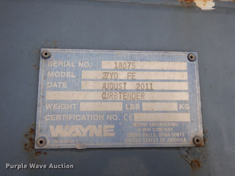 image for item DJ2758 2011 Crane Carrier LET2-26-UNK  refuse truck