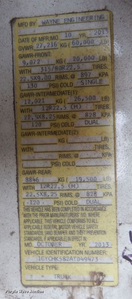 image for item DJ2758 2011 Crane Carrier LET2-26-UNK  refuse truck