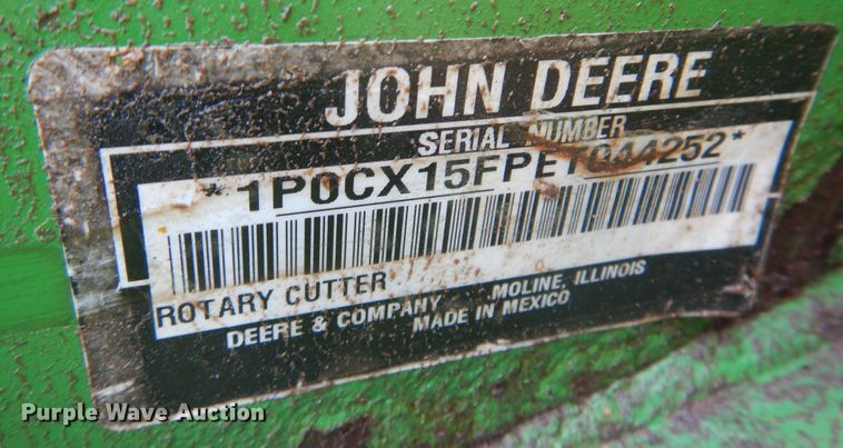 image for item DK0909 2015 John Deere CX15  batwing rotary mower