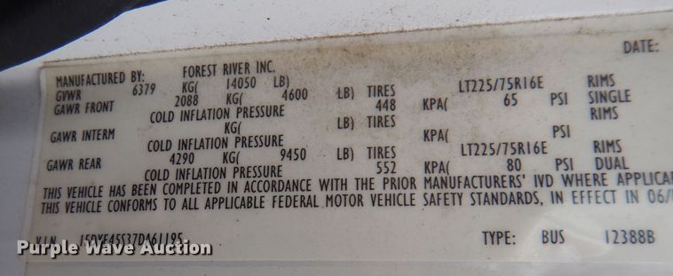image for item DN1510 2007 Ford E450 Super Duty Starcraft  shuttle bus