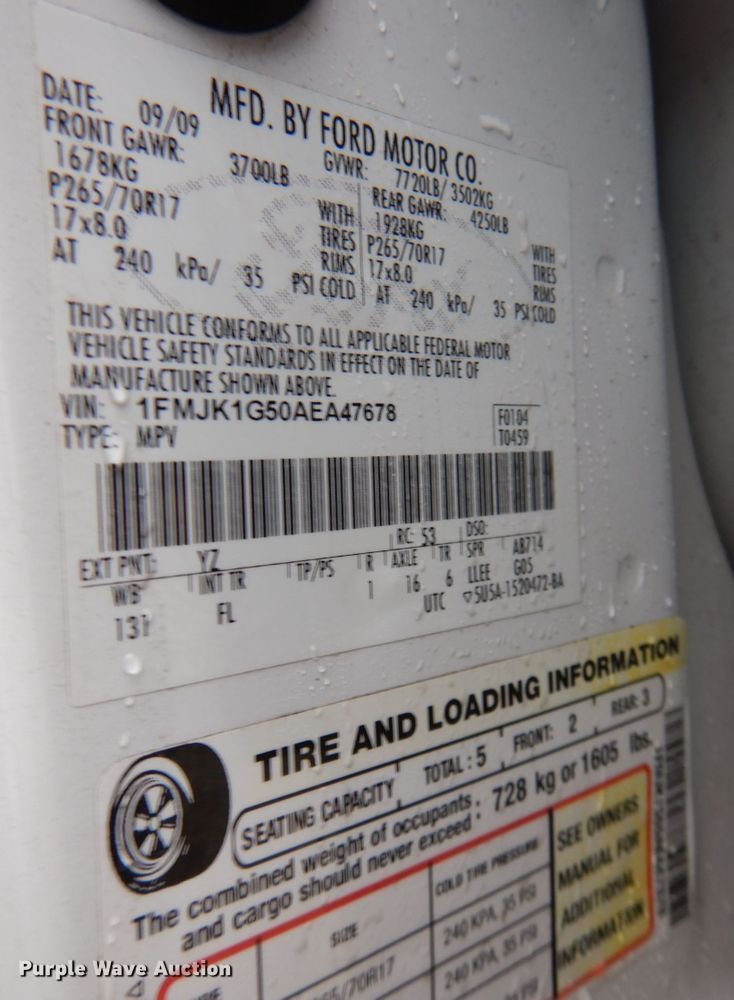 image for item DN7392 2010 Ford Expedition XLT  SUV