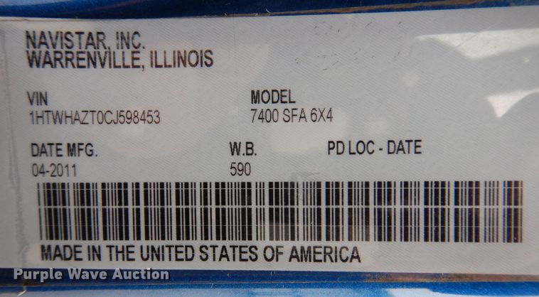 image for item DP5457 2012 International WorkStar 7500  vacuum truck