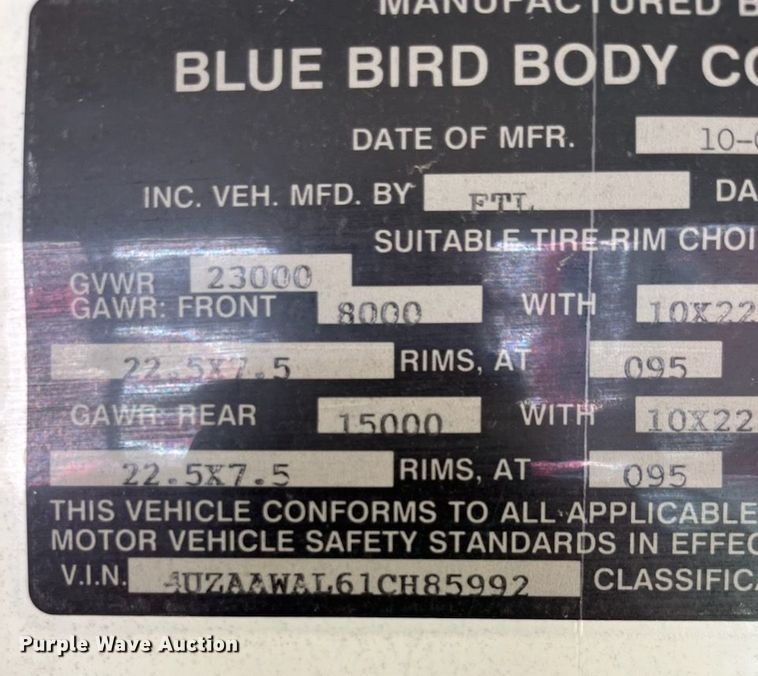 image for item DT9804 2001 Freightliner FS65  school bus