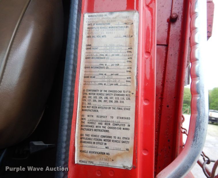 image for item IM9980 1989 International S1954  dump truck