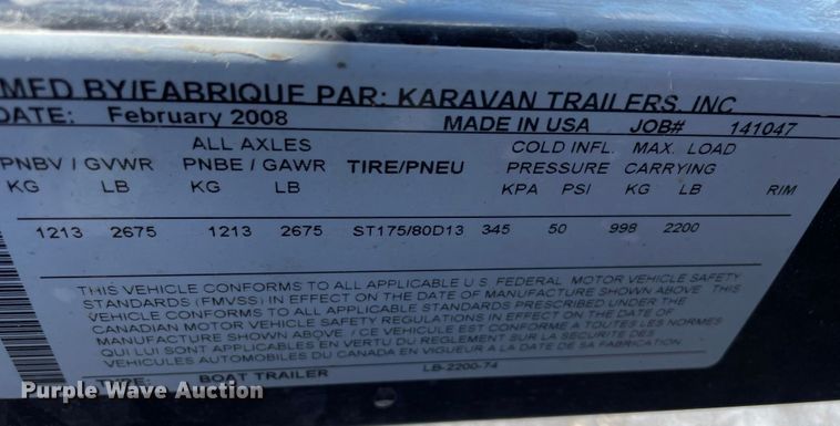 image for item JC9862 2008 Roughneck R2070VTC  boat