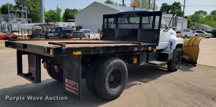 image for item JL9484 1990 GMC TopKick C6000  dump flatbed truck