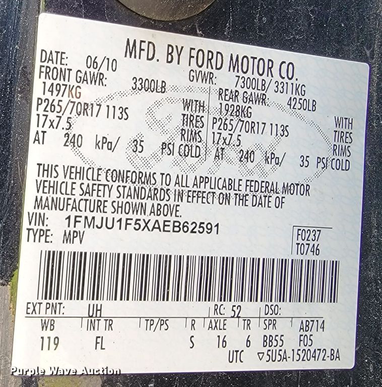 image for item JL9490 2010 Ford Expedition  SUV