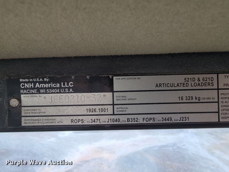 image for item JL9517 2008 Case 521D  wheel loader