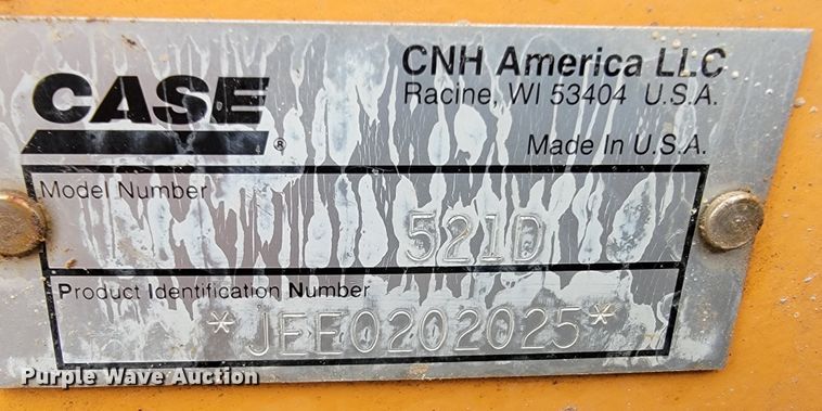 image for item JL9517 2008 Case 521D  wheel loader