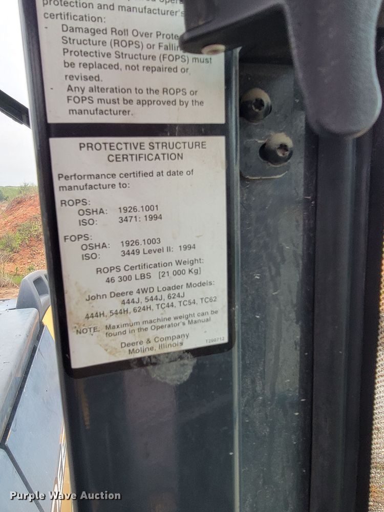 image for item JL9521 2007 John Deere 444J  wheel loader