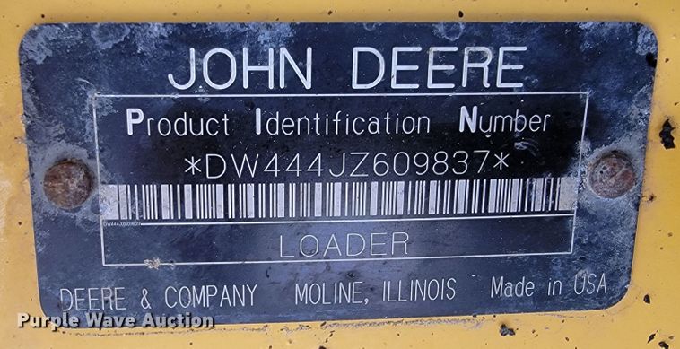 image for item JL9523 2007 John Deere 444J  wheel loader