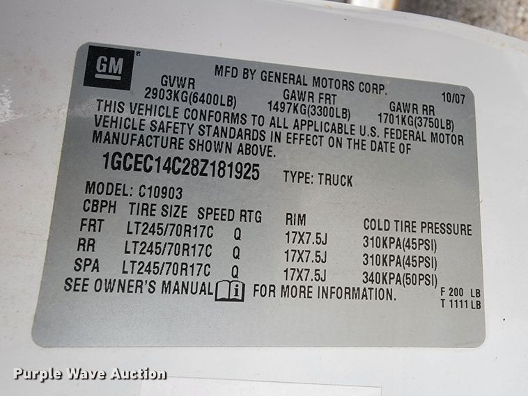 image for item JL9554 2008  Chevrolet Silverado 1500  pickup truck