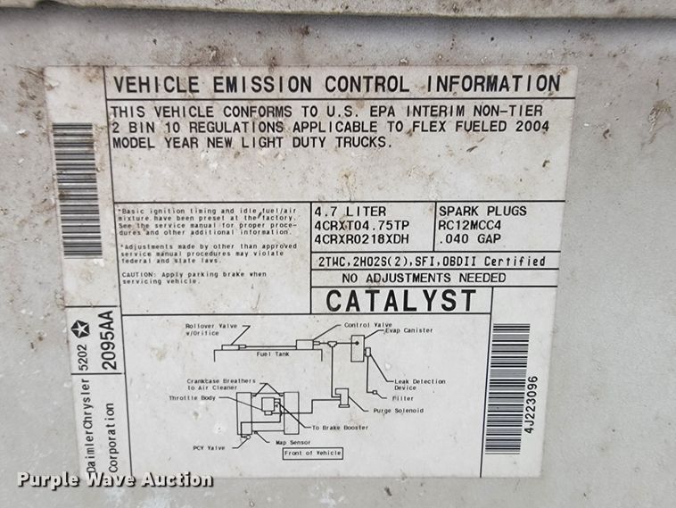 image for item JL9563 2004 Dodge Ram 1500  Quad Cab pickup truck