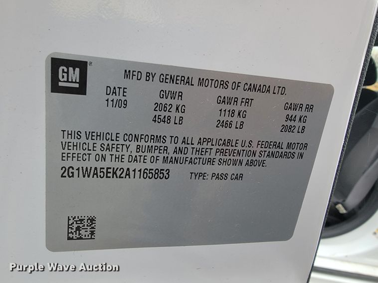 image for item JL9566 2010 Chevrolet Impala