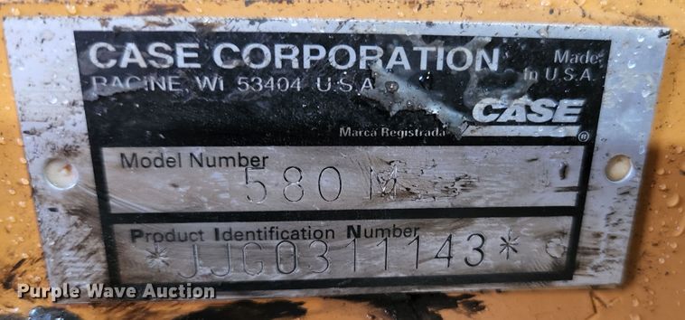 image for item JM9106 2003 Case 580M  backhoe