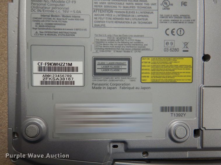 image for item KE9002 Panasonic Toughbook laptop