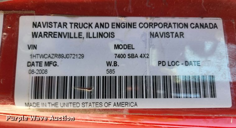 image for item KE9697 2009 International 7400 WorkStar  combination sewer jetter truck