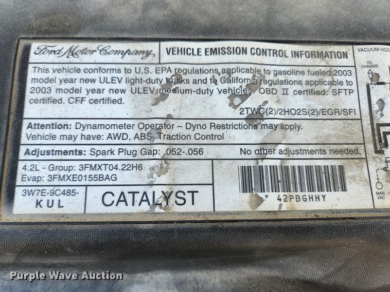 image for item KE9701 2003 Ford F150 XL  pickup truck