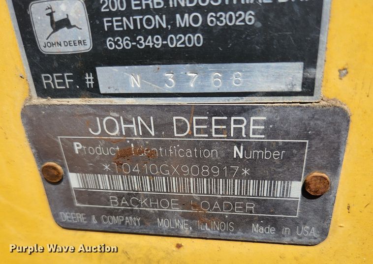 image for item KE9705 2002 John Deere 410G  backhoe