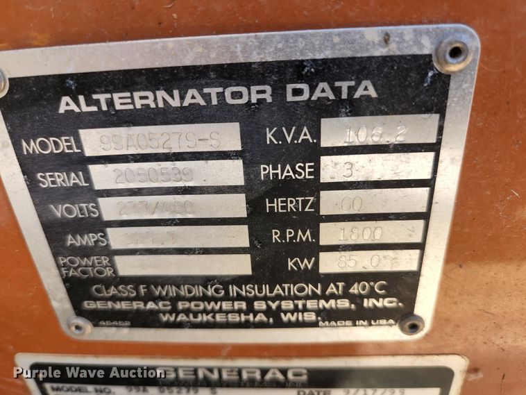 image for item KE9710 2000 Generac 99A 05279  generator