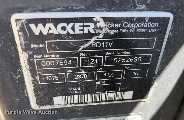image for item KE9714 Wacker RD11V  double drum vibratory roller