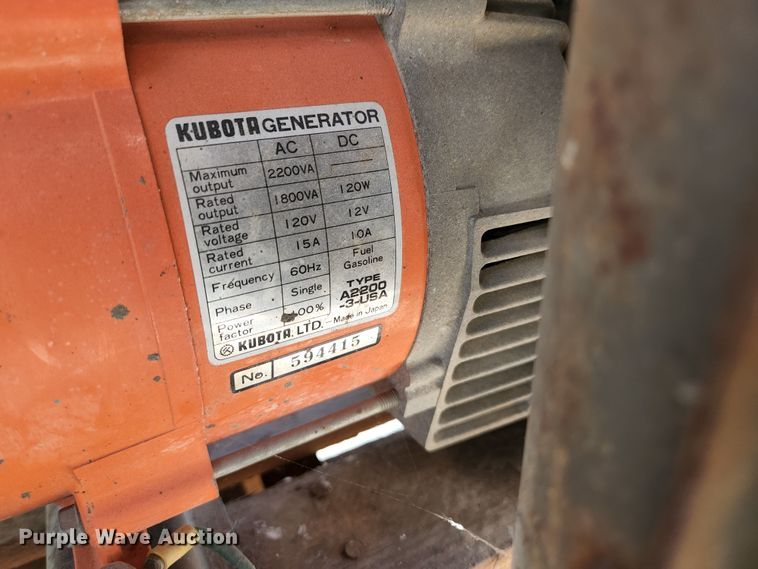 image for item KE9721 Kubota A2200  generator
