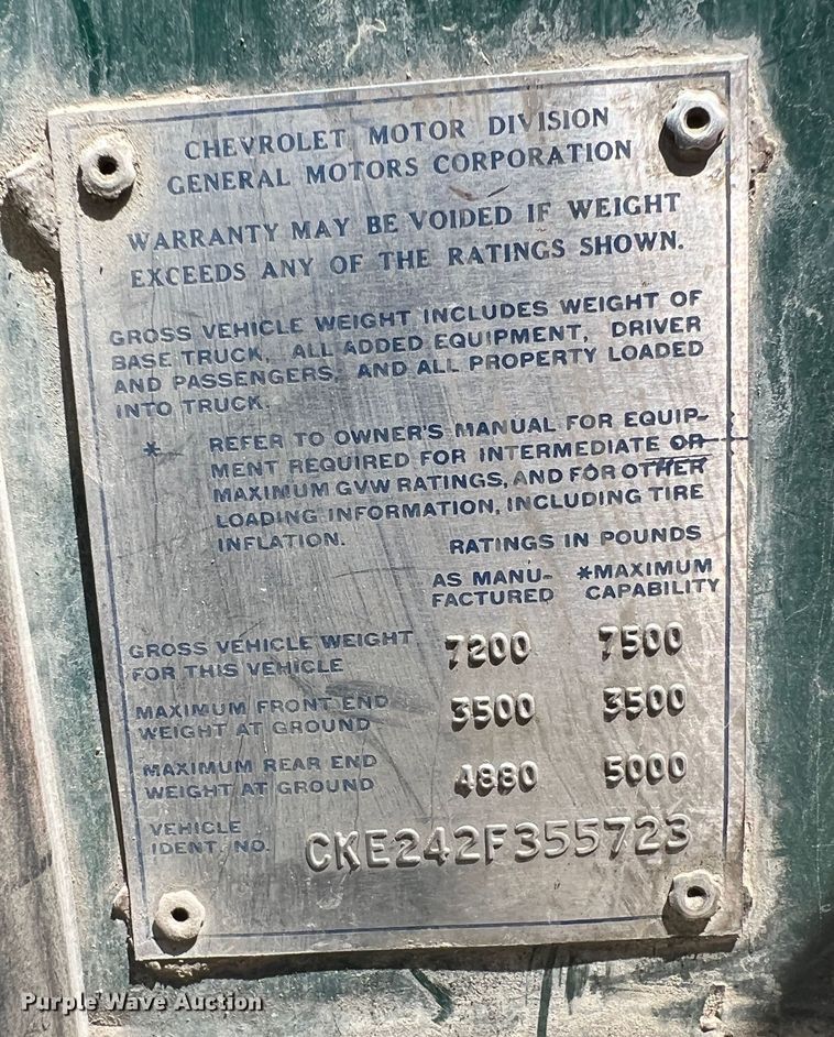 image for item KG9754 1972 Chevrolet K20  flatbed truck