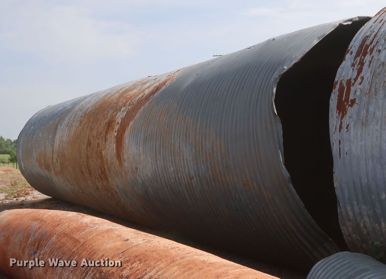 image for item KR9851 40'L x 10' diameter galvanized tin horn culvert