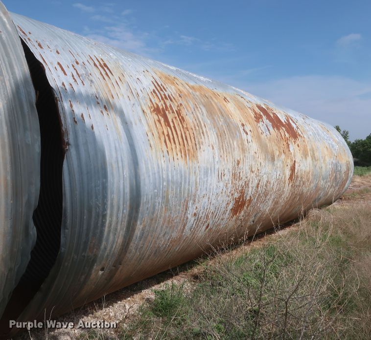 image for item KR9851 40'L x 10' diameter galvanized tin horn culvert