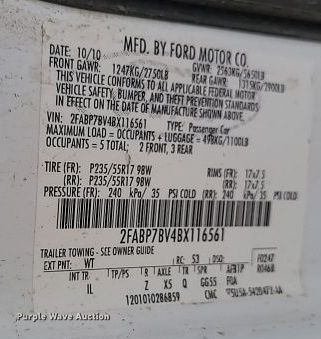 image for item KS9987 2011 Ford Crown Victoria Police Interceptor