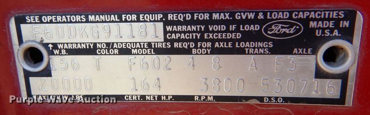 image for item LS9146 1970 Ford F600  tanker fire truck