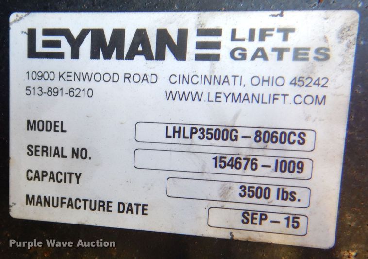 image for item LS9147 2015 Leyman LHLP3500G-8060CS end gate lift
