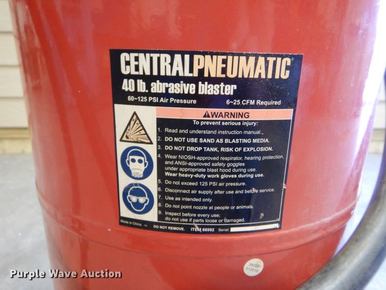 image for item LS9163 Central Pneumatic  abrasive blaster