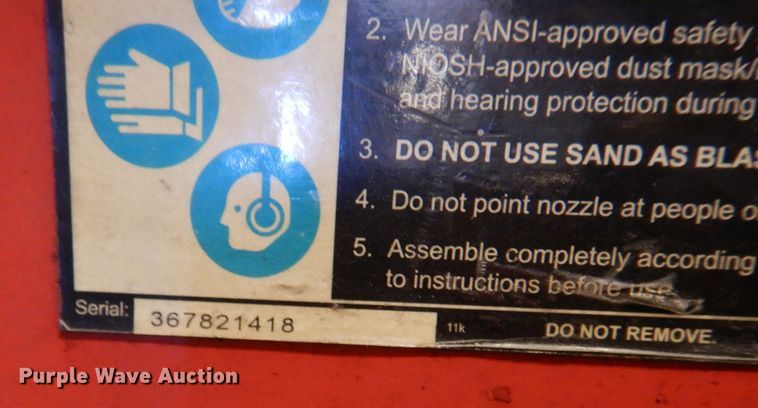 image for item LS9165 Central Pneumatic  sand blasting cabinet